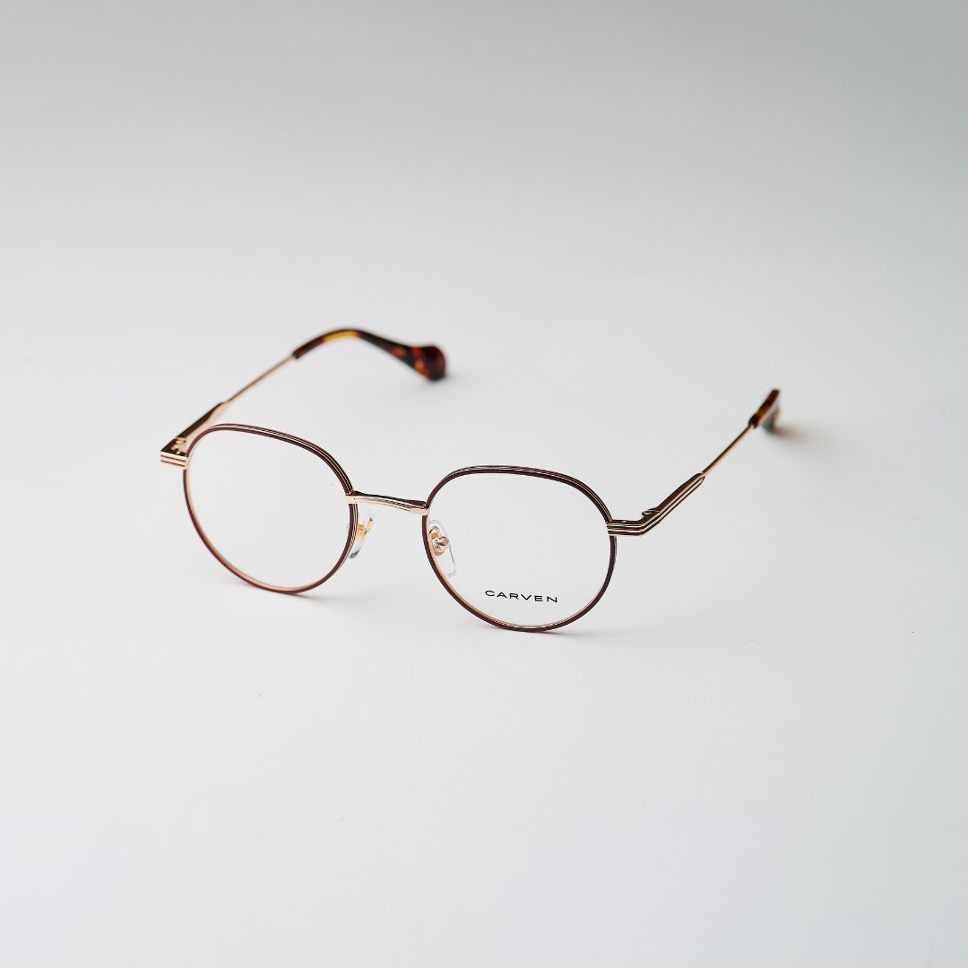 Lunettes De Vue Vintage CARVEN - Monture Gris Taupe, Cotes DE68 51 17 135 - Avec étui